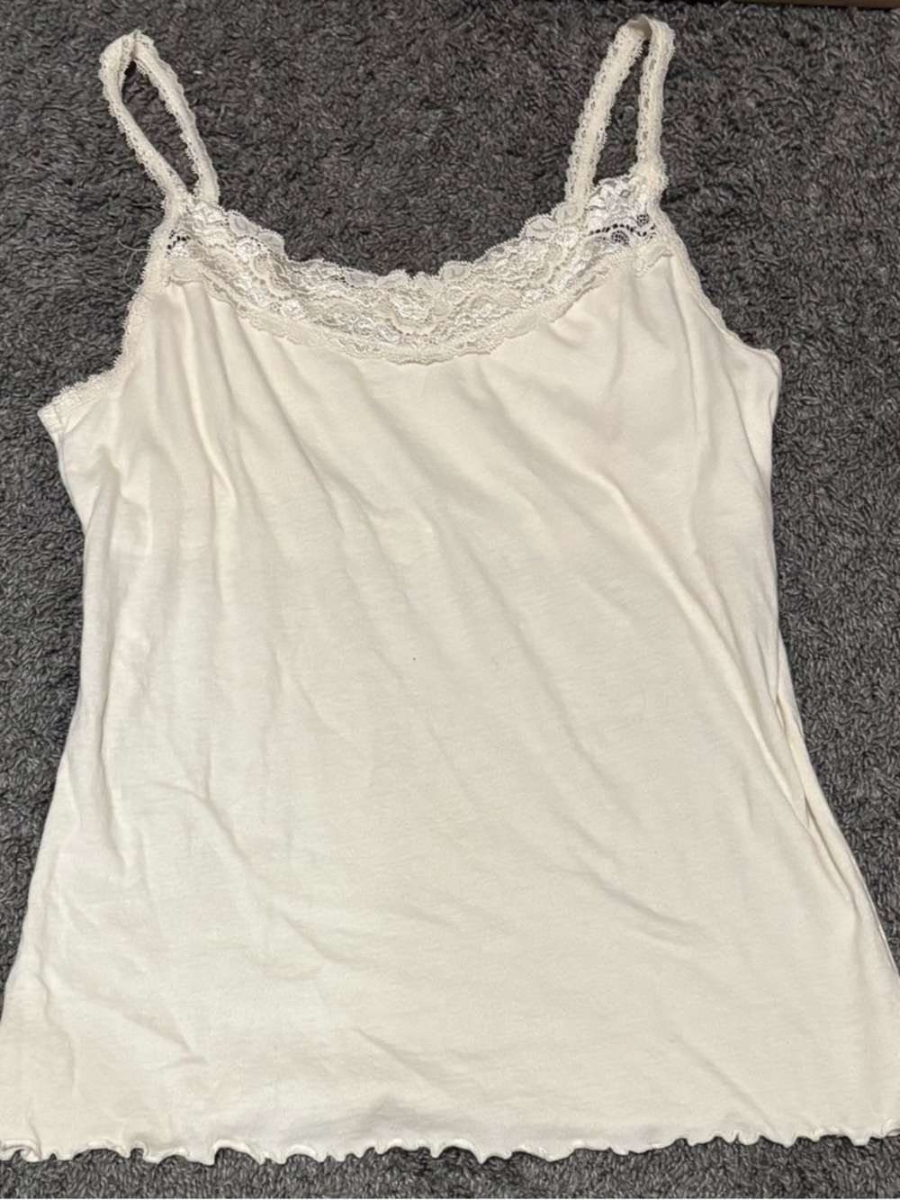 Arizona Jean Company Cream Lace-Trim Camisole